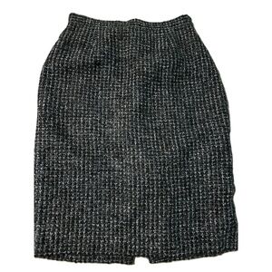 Liz Claiborne Pencil Skirt Black White Knee-Length Textured Size 8